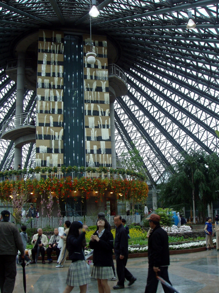 В центре главного павильона нового здания ботанического сада