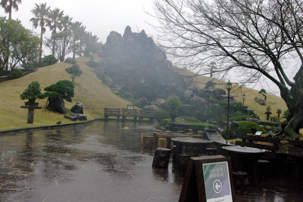 Во Вдохновенный сад (Spirited Garden) деревьев бонсай на