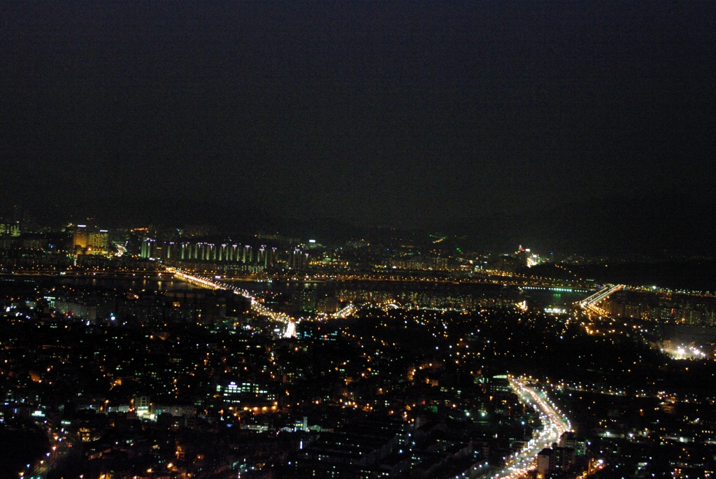 Ночной Сеул с телебашни.