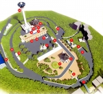 Схема парка Ёндусан в Пусане. На схеме обозначены:  1